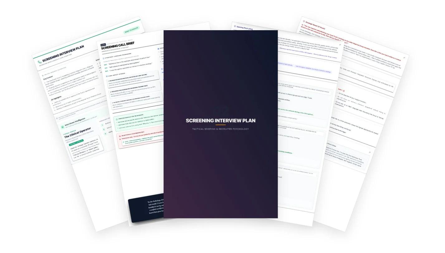 Screening Interview Strategy Report Preview